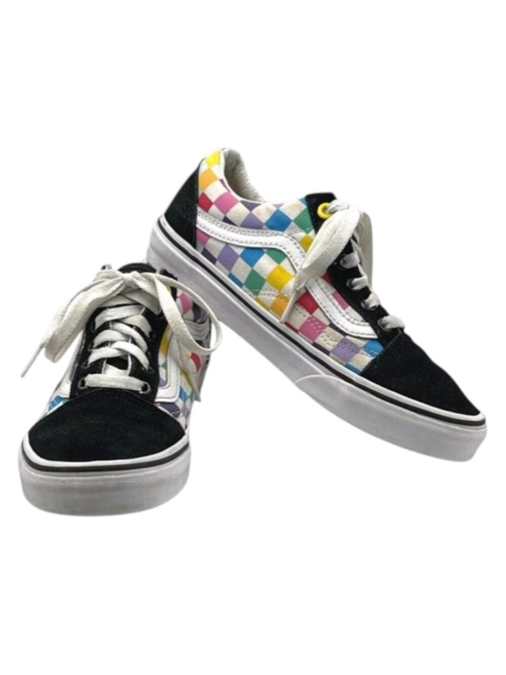 Iconic Vans Sneakers Off The Wall Rainbow Checkerboard Unisex Women 6.5  Men 5